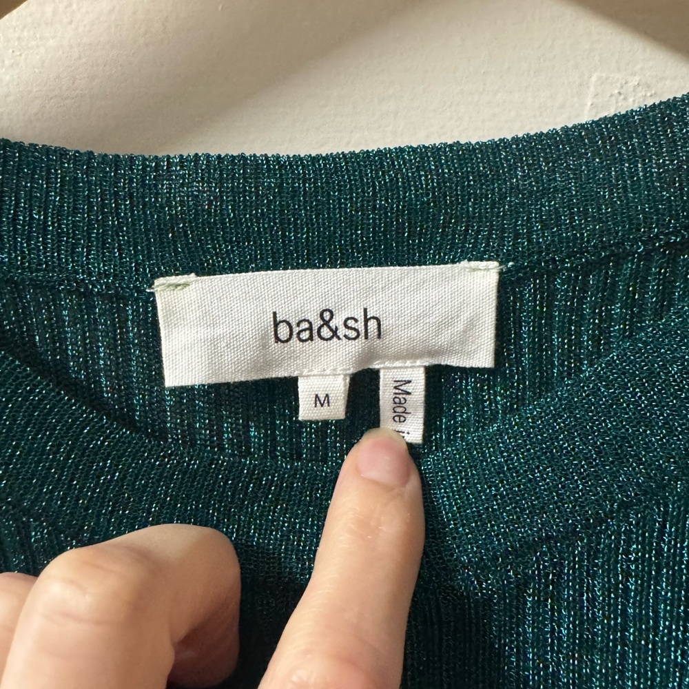 ba&sh Emerald Green Ribbed Halter Tank Top - Picture 5 of 8